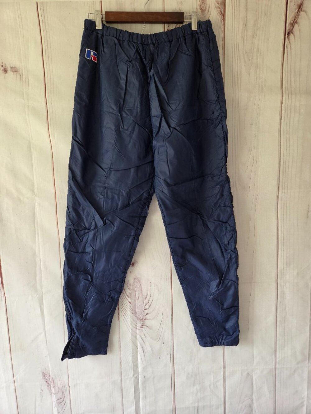 Russell Athletic Nylon Windbreaker Track Pants, Men’s M. Navy, vintage 90's Y2K